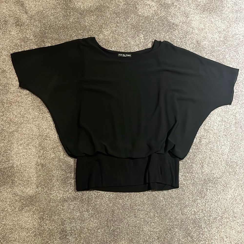 Kim & Cami Black Blouse, sz M